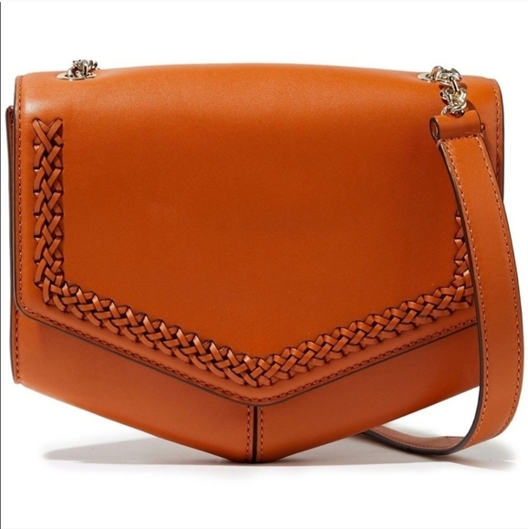 Sandro "Lou MM Curcuma" Cognac Braided Shoulder Bag - Picture 1 of 15